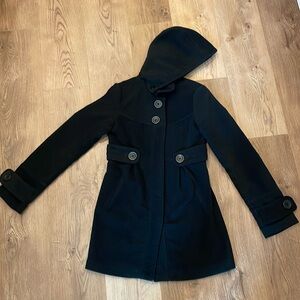 Black Jack Peacoat with removeable hood
